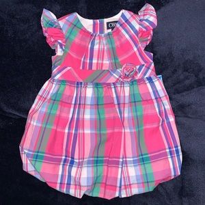 CHAPS PINK PLAID BABY BUBBLE DRESS W/BLOOMERS